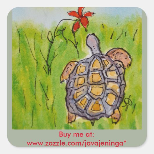Desert Tortoise Favor Tags Vierkante Sticker (Voorkant)
