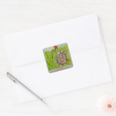 Desert Tortoise Favor Tags Vierkante Sticker (Envelop)