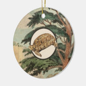 Desert Tortoise in Natuurlijke Habitat-illustratie Keramisch Ornament (Links)
