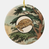 Desert Tortoise in Natuurlijke Habitat-illustratie Keramisch Ornament (Achterkant)