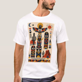 Desert Totems – Geometrisch Kunst T-Shirt