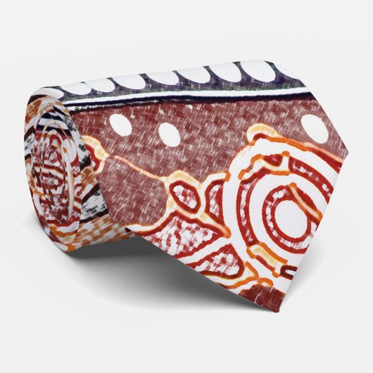 Desert Tracks Aboriginal Stropdas (Opgerold)