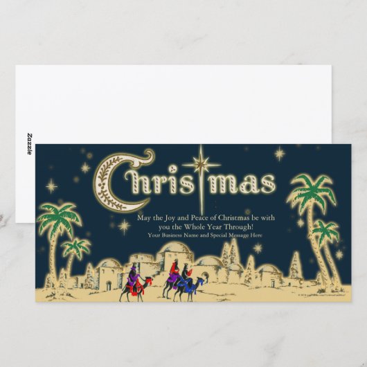 Desert Travellers Flat Christmas Wenskaart Feestdagenkaart (Voorkant / Achterkant)