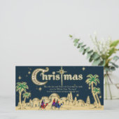 Desert Travellers Flat Christmas Wenskaart Feestdagenkaart (Staand voorkant)