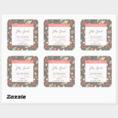 Desert Tropical Abstract Leaves Kaarsenlabel Vierkante Sticker (Vel)