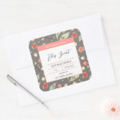 Desert Tropical Abstract Leaves Kaarsenlabel Vierkante Sticker (Envelop)