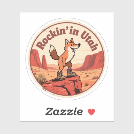 Desert Vibe_ Utah Coyote outdoor stijl Sticker (Vel)