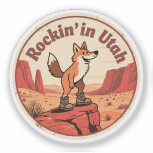 Desert Vibe_ Utah Coyote  outdoor stijl Sticker