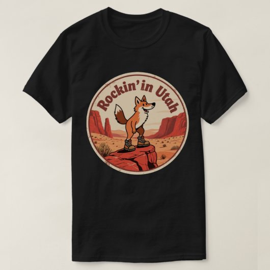 Desert Vibe_ Utah Coyote outdoor stijl T-shirt (Design voorkant)