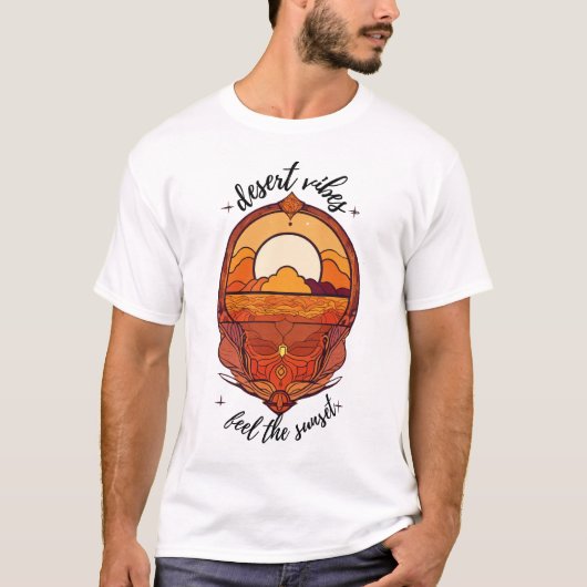 Desert Vibes 3D Sunset T-shirt (Voorkant)