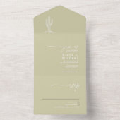 Desert Vibes Bruiloft Cactus Motif ID1019 All In One Uitnodiging (Binnen)