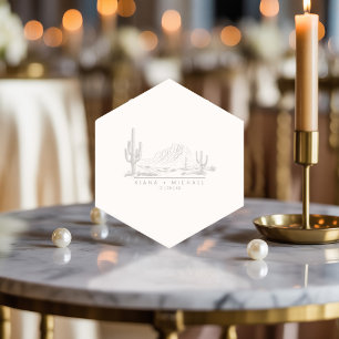 Desert Vibes Bruiloft Dank u Landschap ID1019 Kartonnen Onderzetters