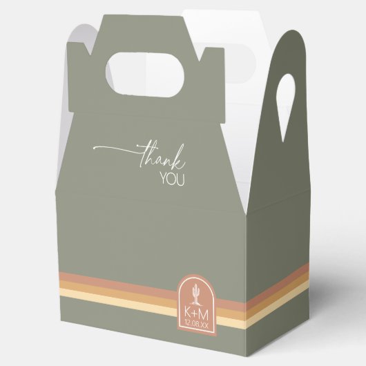 Desert Vibes Bruiloft Dank u Streep Sage ID1019 Bedankdoosjes (Geopend)