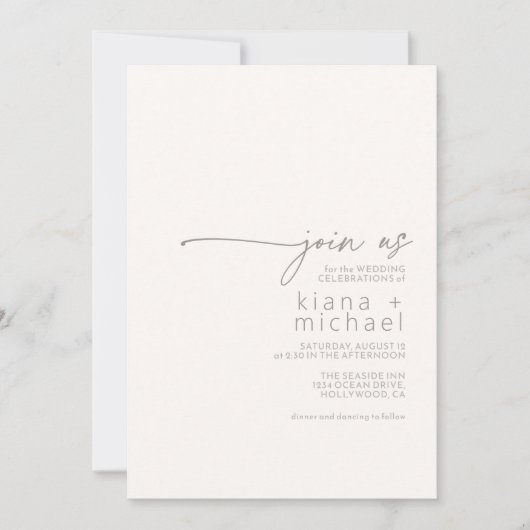 Desert Vibes Bruiloft Eet Drink Boogie Ivoor ID101 Kaart (Voorkant)