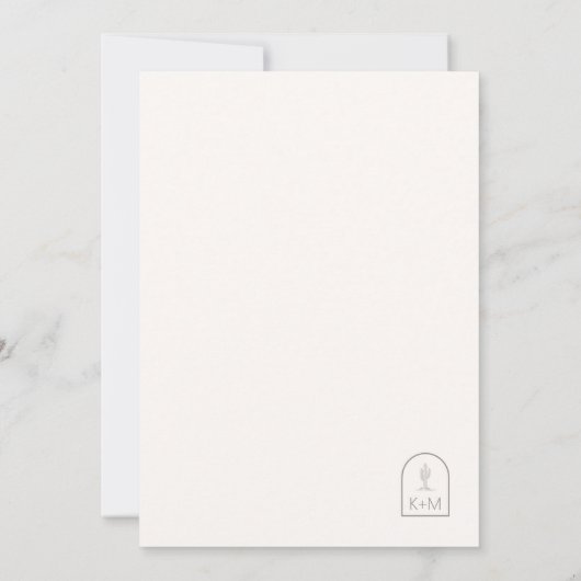 Desert Vibes Bruiloft Ivoor Verticaal ID1019 Save The Date (Achterkant)