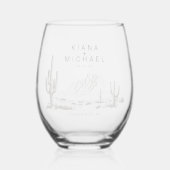 Desert Vibes Bruiloft Welkom ID1019 Wijnglas Zonder Voet (Voorkant)