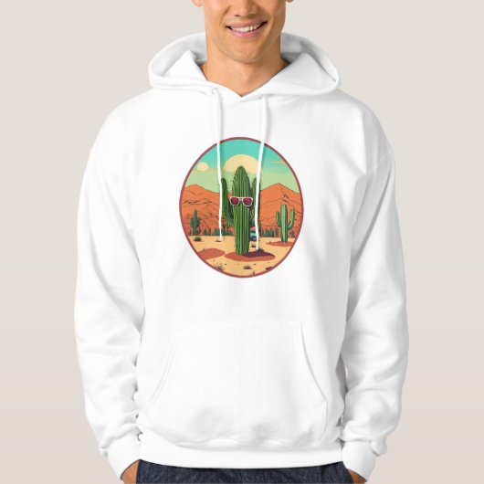 Desert Vibes Cactus Hoodie – Trendy Unisex Sweatje (Voorkant)