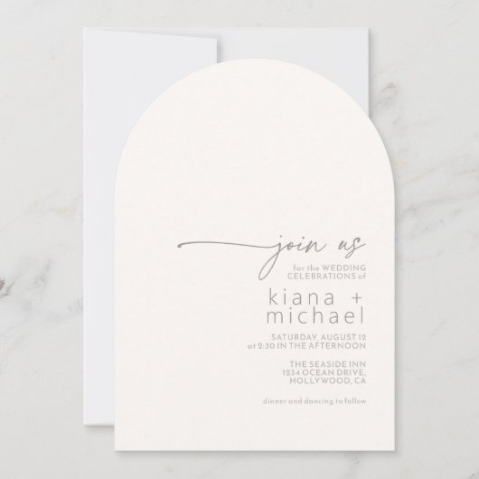 Desert Vibes Eat Drink Boogie Ivory Arch ID1019 Kaart (Voorkant)