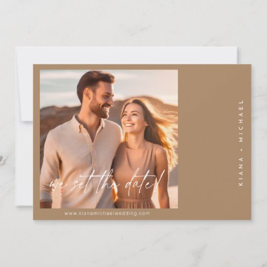 Desert Vibes Trouwfotosjabloon Horiz ID1019 Save The Date (Achterkant)