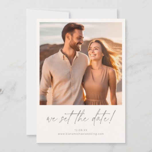 Desert Vibes Trouwfotosjabloon Ivory V ID1019 Save The Date (Achterkant)