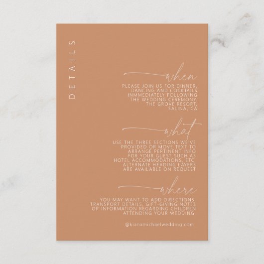 Desert Vibes Trouwgegevens ID1019 Informatiekaartje (Voorkant)