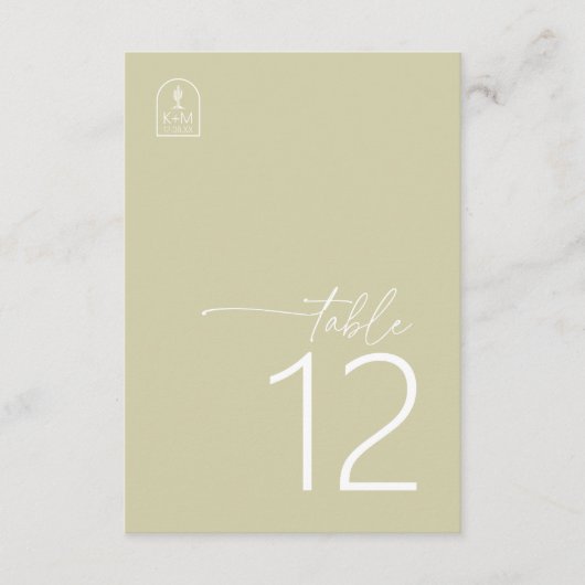Desert Vibes Trouwtafel Nummer Sage ID1019 Kaart (Voorkant)