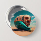 Desert walvishuis ronde button 7,6 cm (Voorkant /achterkant)