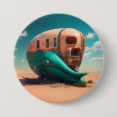 Desert walvishuis ronde button 7,6 cm (Voorkant)