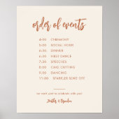 Desert Wedding Order of Events Tijdlijn Afdrukbaar Poster (Voorkant)