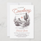 Desert Western Boy Baby shower Uitnodiging (Voorkant)