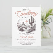 Desert Western Boy Baby shower Uitnodiging (Staand voorkant)
