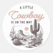 Desert Western Cowboy Baby shower Sticker (Voorkant)