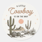 Desert Western Cowboy Baby shower Sticker (Voorkant)