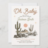 Desert Western Cowboy Baby shower Uitnodiging (Voorkant)