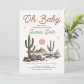 Desert Western Cowboy Baby shower Uitnodiging (Staand voorkant)