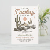 Desert Western Cowboy Baby shower Uitnodiging (Staand voorkant)