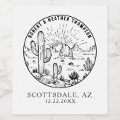 Desert Western Vrijgezellenfeest Persoonlijke brui Wijn Etiket (Enkel label)