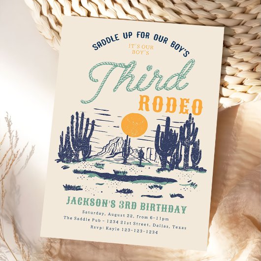 Desert Western Wild West 3e verjaardag Kaart