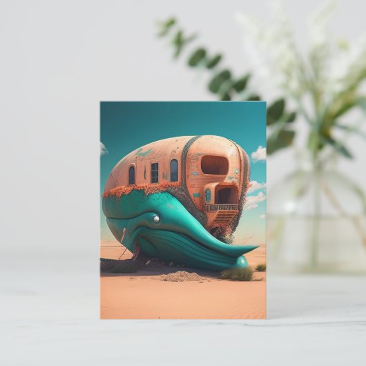 Desert whale house briefkaart (Staand voorkant)