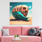 Desert whale house canvas afdruk (Insitu (Woonkamer))