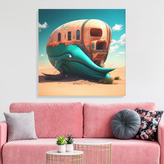Desert whale house canvas afdruk (Insitu (Woonkamer))
