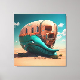 Desert whale house canvas afdruk