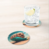 Desert Whale House Ronde Kartonnen Onderzetter (Insitu)