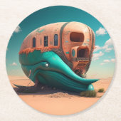 Desert Whale House Ronde Kartonnen Onderzetter (Voorkant)