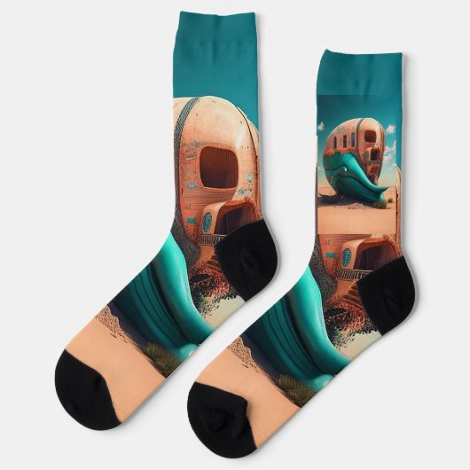 Desert whale house sokken (Links)