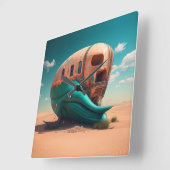 Desert Whale House Vierkante Klok (Hoek)