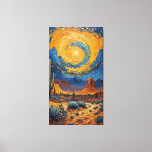 Desert Whirlwind: A Starry Night Over Monument  Canvas Afdruk (Voorkant)