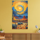 Desert Whirlwind: A Starry Night Over Monument  Canvas Afdruk (Insitu (Woonkamer))