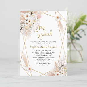 Desert White Roses Gold Hens Bachelorette Weekend Kaart