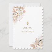 Desert White Roze Roses 1st Birthday Baptisme Kaart (Achterkant)